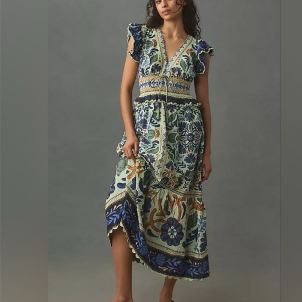 Farm Rio Ocean Tapestry Maxi Dress